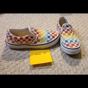 Vans-Girl's size 1.5, multi-color checkered